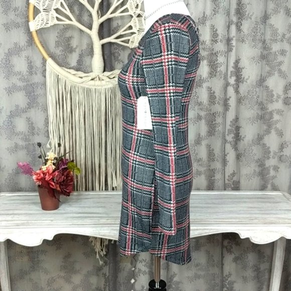 Eye Candy plaid cross back dress - Picture 3 of 9